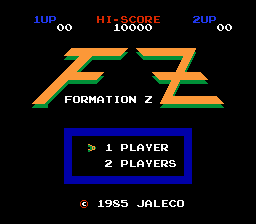 Formation Z title screen for Famicom